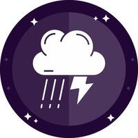 Thunder strom Solid badges Icon vector