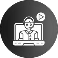 vídeo conferencia sólido negro icono vector