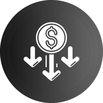 Decrease Solid black Icon vector