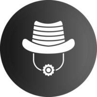 sombrero sólido negro icono vector