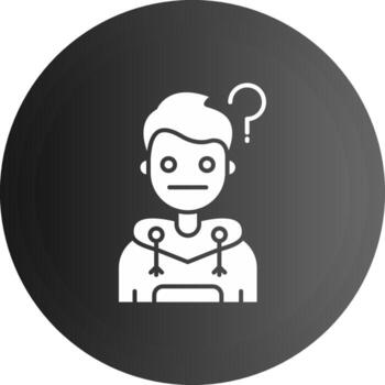 pensando sólido negro icono vector