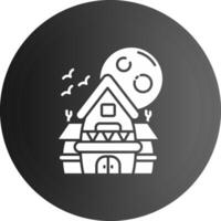 Haunted house Solid black Icon vector