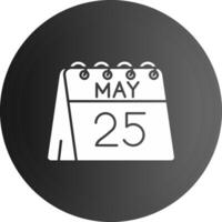 25 de mayo sólido negro icono vector