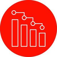 Bar Chart Line Circle color Icon vector