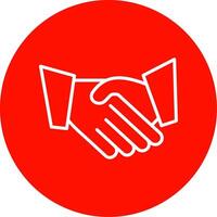 Hand Shaking Line Circle color Icon vector