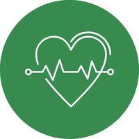 Heart Rate Line Circle color Icon vector