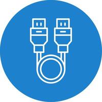 Usb Cable Line Circle color Icon vector