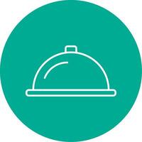 Serving Dish Line Circle color Icon vector