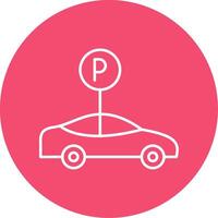 Parking Line Circle color Icon vector