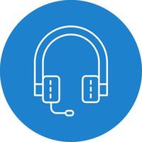 Headphones Line Circle color Icon vector