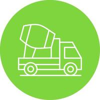 Concrete Mixer Line Circle color Icon vector