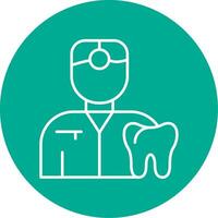 Dentist Line Circle color Icon vector