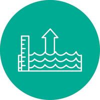 Sea Level Rise Line Circle color Icon vector