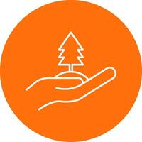 Tree Line Circle color Icon vector