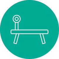 Bench Press Line Circle color Icon vector