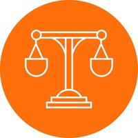 Justice Scale Line Circle color Icon vector