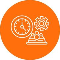 Working Hours Line Circle color Icon vector