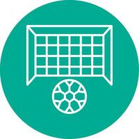 Goal Post Line Circle color Icon vector