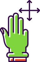 Three Fingers Move Filled Icon vector