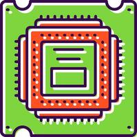 Processor Filled Icon vector