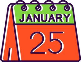 25th of January Filled Icon vector