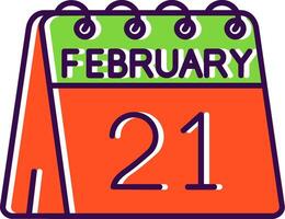 21st of February Filled Icon vector