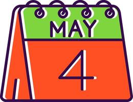 4th of May Filled Icon vector