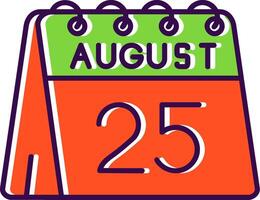 25th of August Filled Icon vector