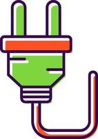 Plug Filled Icon vector