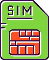 sim lleno icono vector