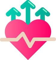 Heart rate Flat Gradient Icon vector