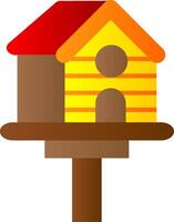 Bird house Flat Gradient Icon vector