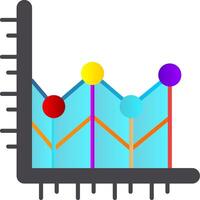 Line chart Flat Gradient Icon vector