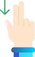 Two Fingers Down Flat Gradient Icon vector