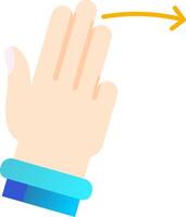 Three Fingers Right Flat Gradient Icon vector