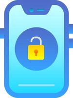 Unlock Flat Gradient Icon vector