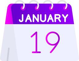 19th of January Flat Gradient Icon vector