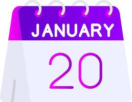 20th of January Flat Gradient Icon vector
