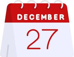 27th of December Flat Gradient Icon vector