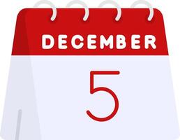 5th of December Flat Gradient Icon vector