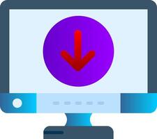 Down Flat Gradient Icon vector