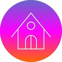 Lodge Line Gradient Circle Icon vector