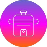 Rice Cooker Line Gradient Circle Icon vector