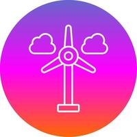 Wind Turbine Line Gradient Circle Icon vector