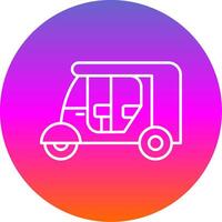 Rickshaw Line Gradient Circle Icon vector