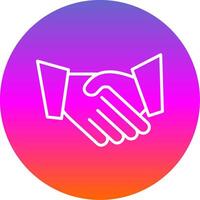 Hand Shaking Line Gradient Circle Icon vector