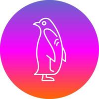 Penguin Line Gradient Circle Icon vector