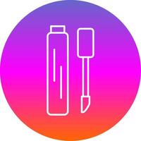 Lip Gloss Line Gradient Circle Icon vector