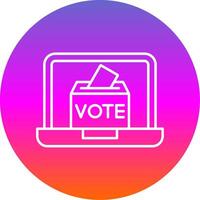 Online Voting Line Gradient Circle Icon vector