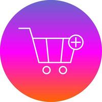 Add To Cart Line Gradient Circle Icon vector